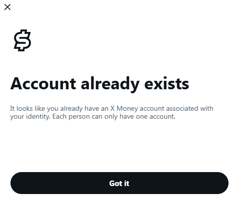 ShawnHyde's tweet photo. @elonmusk this seems like a major problem with @x, @grok and @XMoney...

I followed these instructions:
https://t.co/GVCmBmf3U9 and now I cannot use X Money at all. X Money Support is telling me accounts cannot be reopened and when I try to open X Money on this account it gives me "Account already exists" error. My business https://t.co/bAxloYHo99 account shows "Your account is close" with no option to reopen.

XMoney 6% is the whole reason I paid for premium @X  on my account.

Any help?