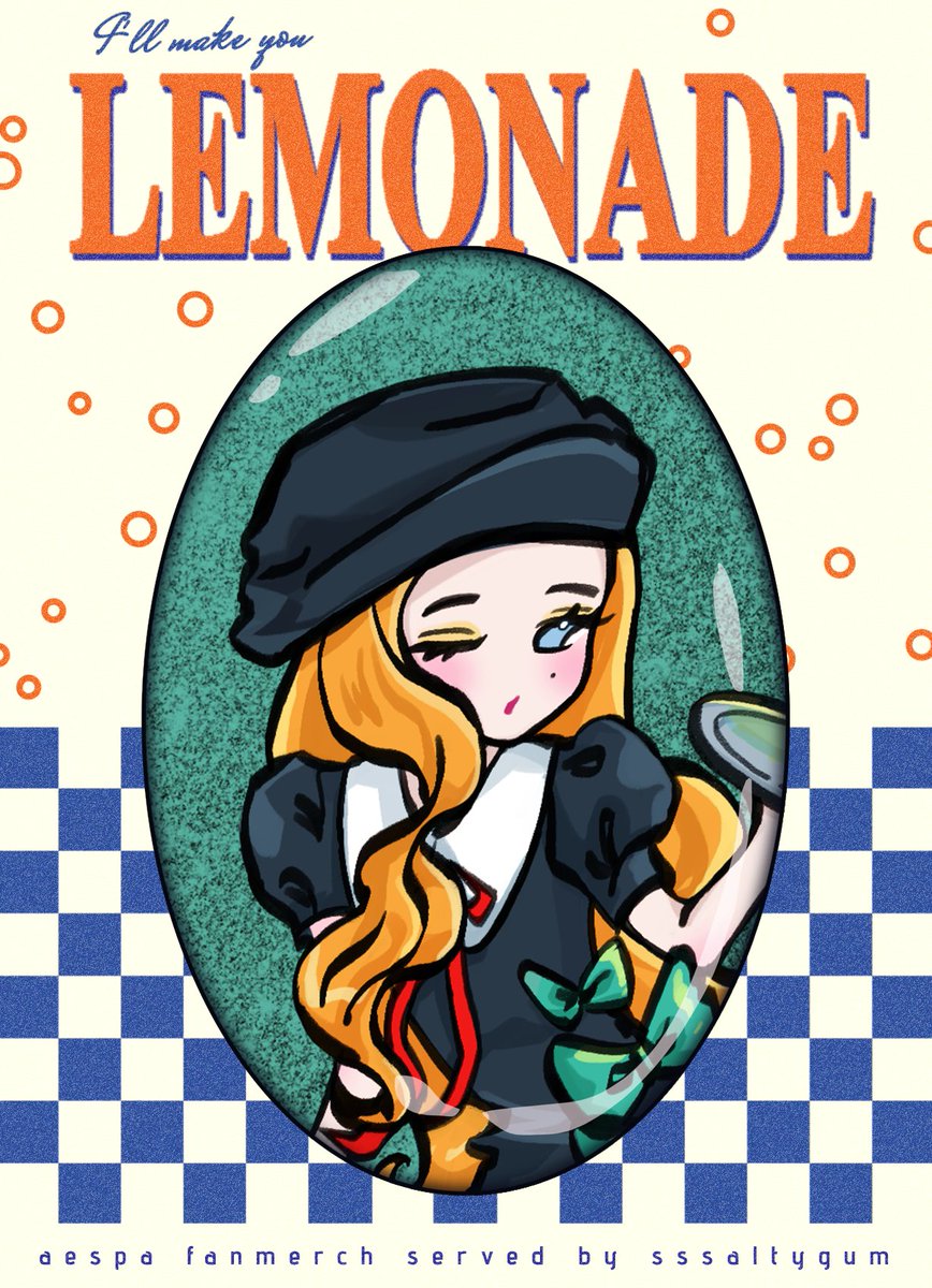 sssaltygum's tweet photo. aespa lemonade stickers and badge #cf23 https://t.co/dU3nI0u7HL