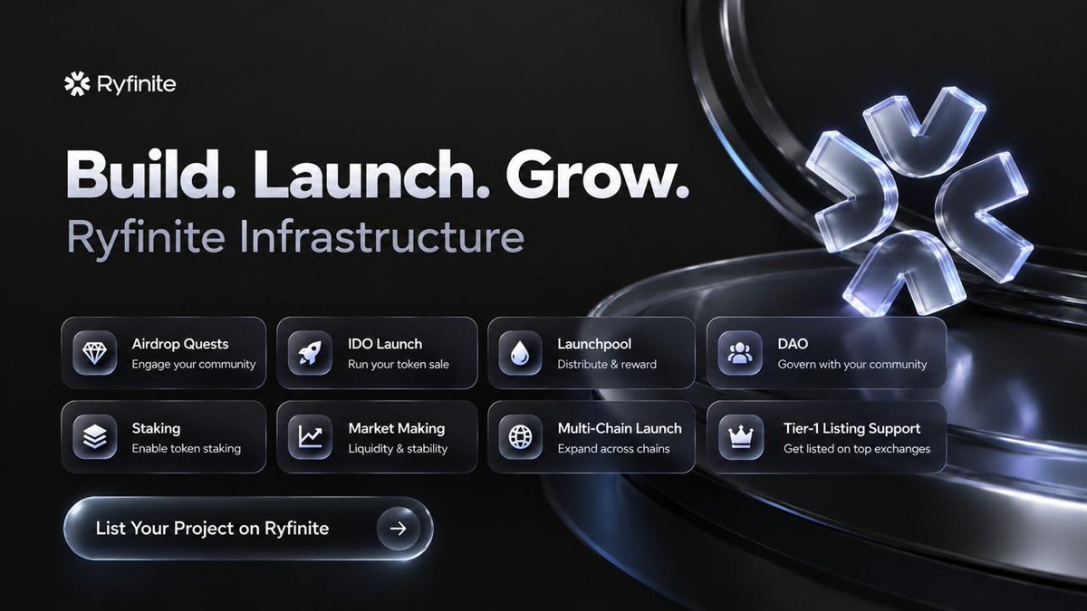 ryfinite's tweet photo. Ryfinite Infrastructure — Backing the Next Generation of Web3 Projects

We empower the next-gen of crypto projects to launch, engage, and scale through a connected DeFi ecosystem.

From early-stage airdrops and token distribution to fundraising, liquidity support, and exchange listing assistance.

🔗 Apply for Listing → https://t.co/Ab7TJiIuIH

🟡 Join Ryfinite → https://t.co/Cj3Rwd2clT