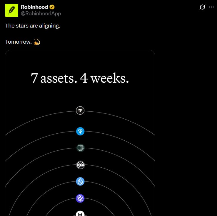 Giooton's tweet photo. Interesting things are happening with the-open-network:native.

@Pumpfun integrated TON yesterday.
@RobinhoodApp announced TON integration today.

The great bottom.

Hopefully @durov pulls the trigger soon! https://t.co/GCxuAxsGU0