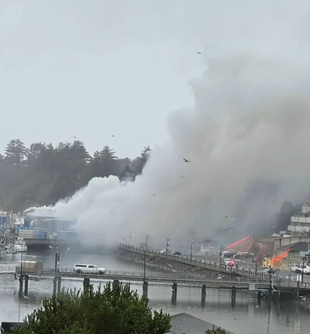 IntelPointAlert's tweet photo. BREAKING: Possible ammonia tank explosion at seafood processing facility in Newport, Oregon; evacuations underway (local Facebook group) https://t.co/ICX2KZEVc4