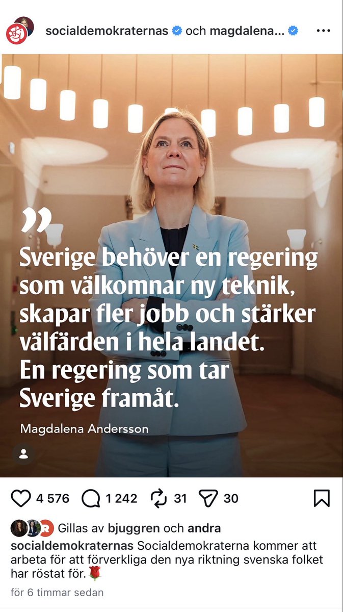 viktorbk's tweet photo. Nu har de tagit Centerpartiets talepunkter rakt av. Kanske lika bra att ETR sonderar vidare, som ledare för riksdagens enda 35-procentsparti. https://t.co/gtlLlPCwZQ