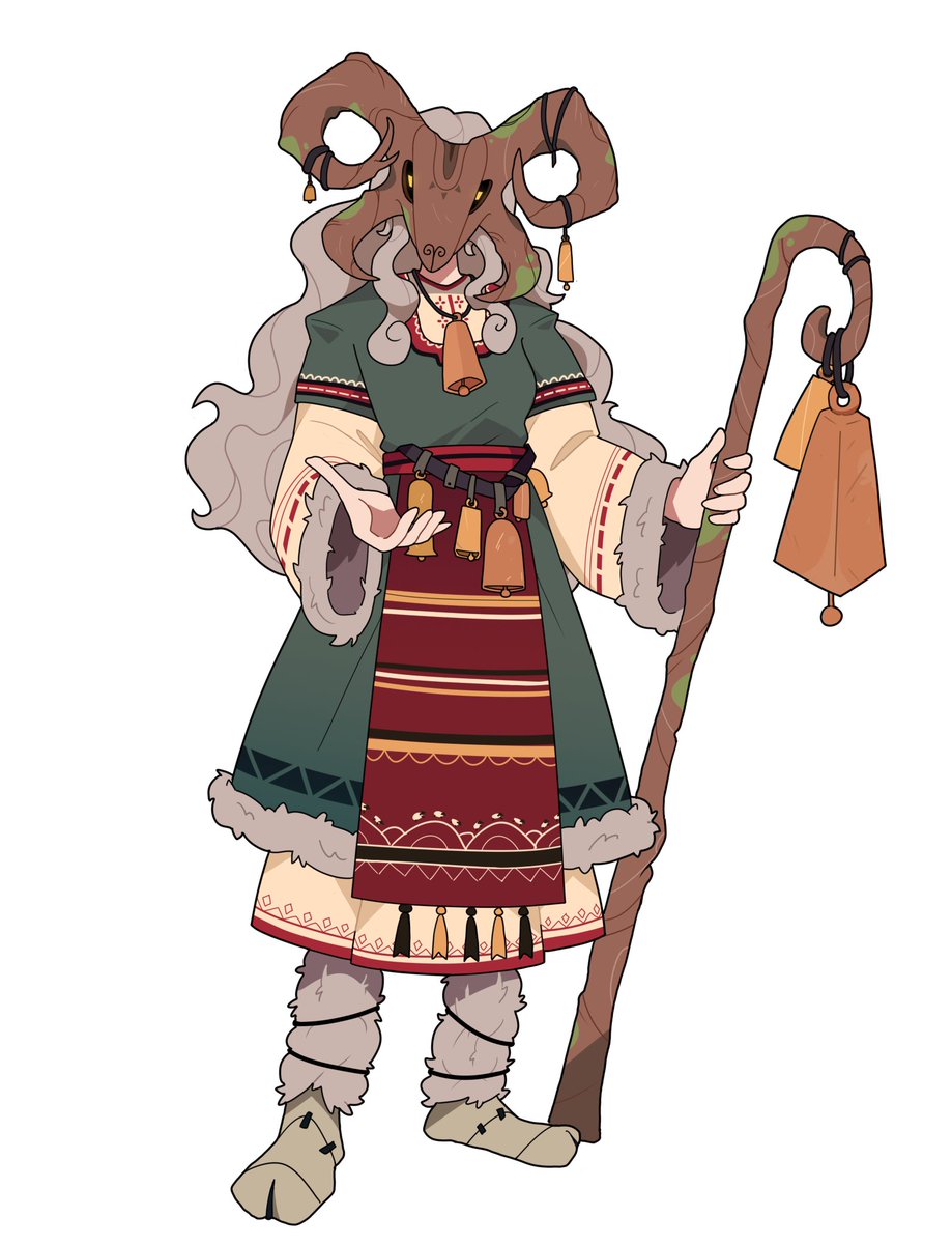 _itsmissing's tweet photo. design comm for a "sheep-ish feywild sorcerer" https://t.co/K21D0e5b14