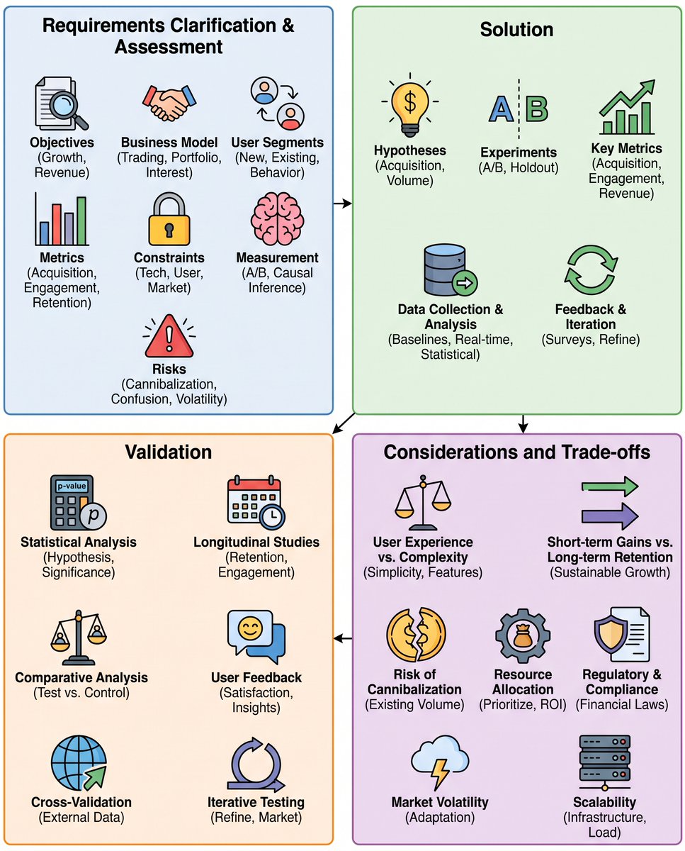bugfree_ai's tweet photo. Use a holdout group: block fractional shares for a random subset. Compare lift in trades, revenue/user, and churnโthis isolates causality, not vibes.
#DataScience #ABTesting #ProductAnalytics https://t.co/u08DsXcW6L
