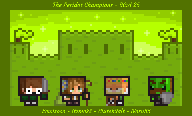 BCAffinity's tweet photo. Beware the Champions of the Peridot!

@ohLewiso itzmeSZ @ClutchSalt @Noru98770746 https://t.co/d8CMa5xmQw