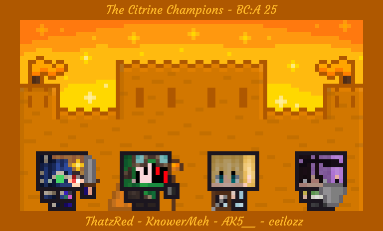 BCAffinity's tweet photo. Beware the Champions of the Citrine!

@ThatzRed @KnowerEhh @AK5___  @Ceilozz https://t.co/ocM7AZsC0A