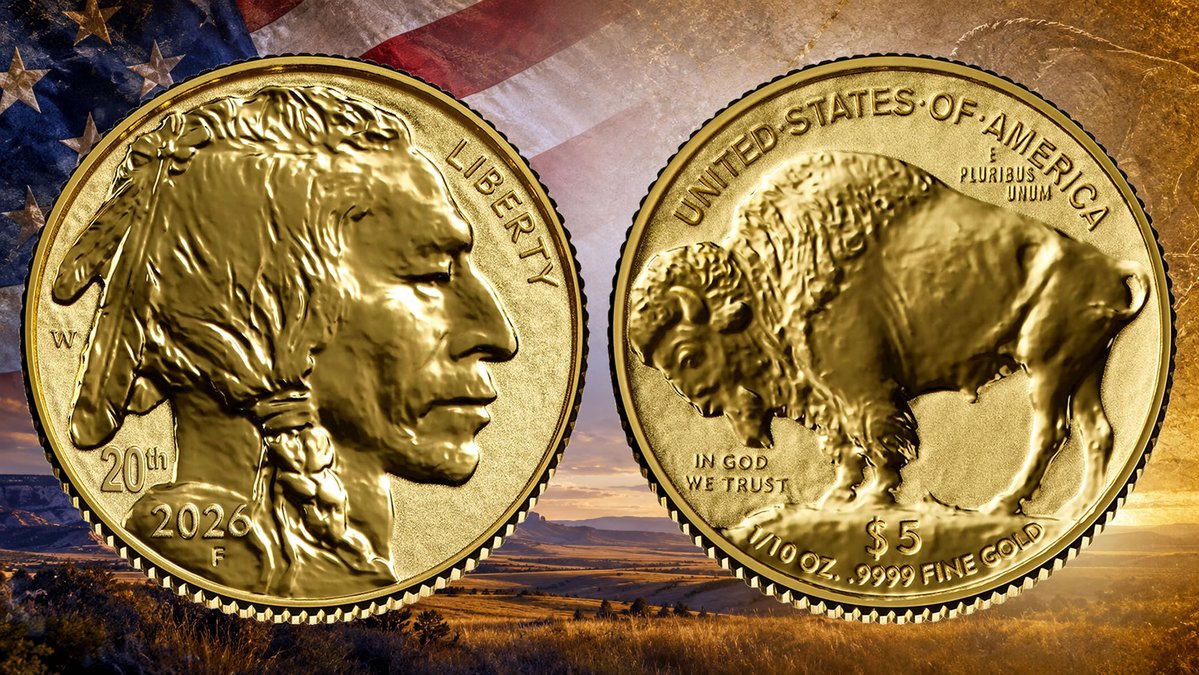 CoinNews's tweet photo. US Mint Reveals 2026 1/10-Ounce Gold Buffalo With 20th Anniversary Mark
https://t.co/3cZvrfB1eB https://t.co/L5KuQvYvI2