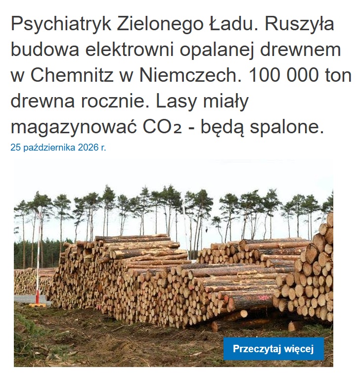 GPW_Trader2022's tweet photo. Niemcy 🇩🇪. Budują elektrociepłownię która spali 100 000 ton drzewa rocznie. W promieniu 250km będą wycinas lasy, które już nie pochłoną CO₂. 

Wcześniej planowano, że drewno będzie pochodzić z przydrożnych wycinek etc. Ale okazało się , że nie ma takich drzew. "Ekolodzy" lobbowali za tym zakładem. Dopiero lokalni mieszkańcy i aktywniści pokazują absurd sytuacji.

 To pierwsza część zakładu , który ma zostać potem rozbudowany. Aktualnie nikt nie pomyślał o zwierzętach które utracą swoje lasy.

https://t.co/ZgV0cleBw8