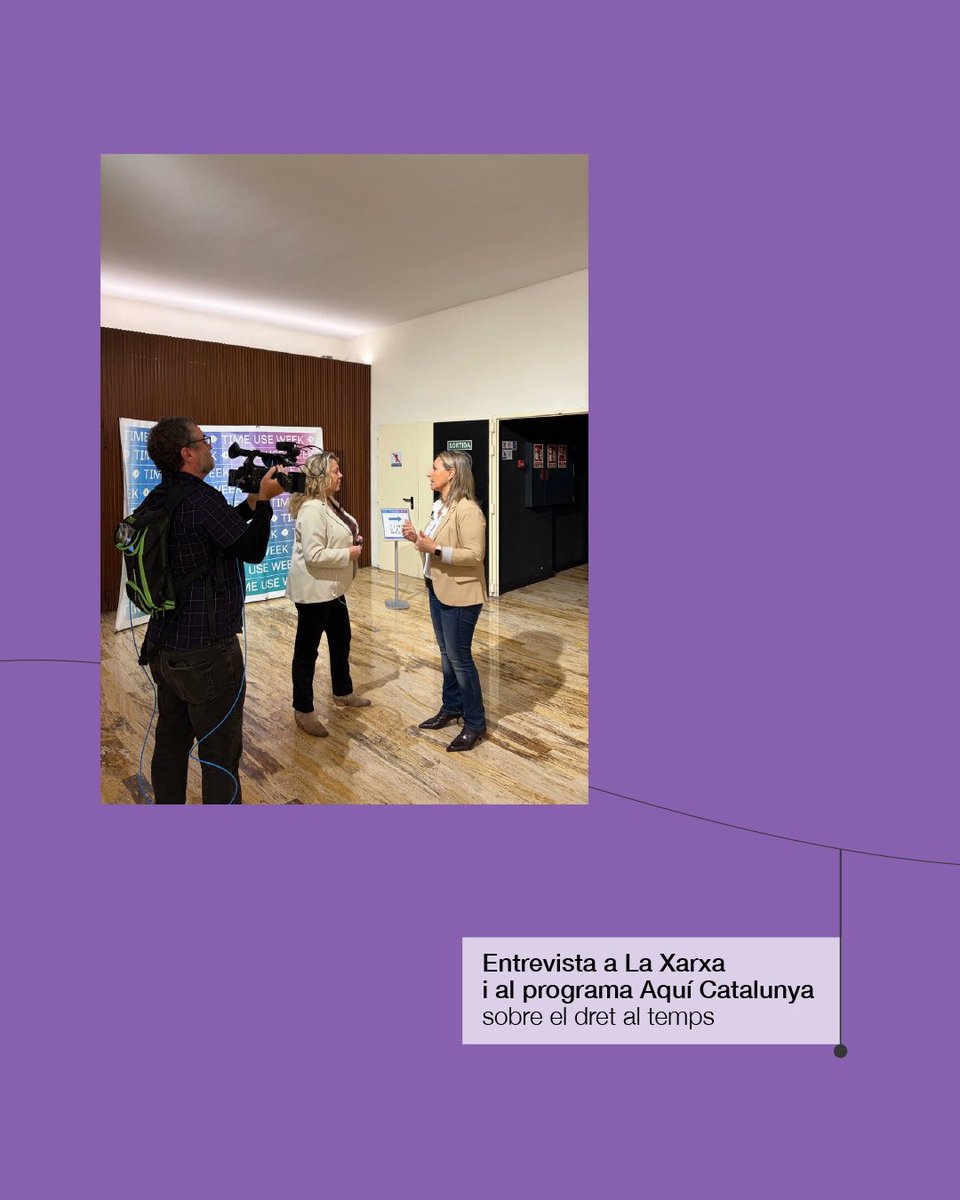 igualtatcat's tweet photo. En què hem treballat aquesta setmana? Compartim les activitats més destacades de la consellera @evamenorc :
🎙️ Entrevista a @laxarxa  i al programa @AquiCatalunya , sobre el dret al temps
⏳ Benvinguda a la Time Use Week 2026 @TimeUseInit_cat  
💼  Consell Executiu https://t.co/26gvliIDwx