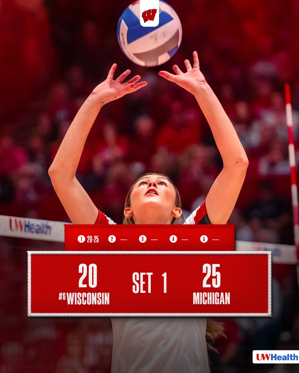 BadgerVB's tweet photo. Set two up next.

#OnWisconsin || @UWHealth https://t.co/vZUJP8s2MF