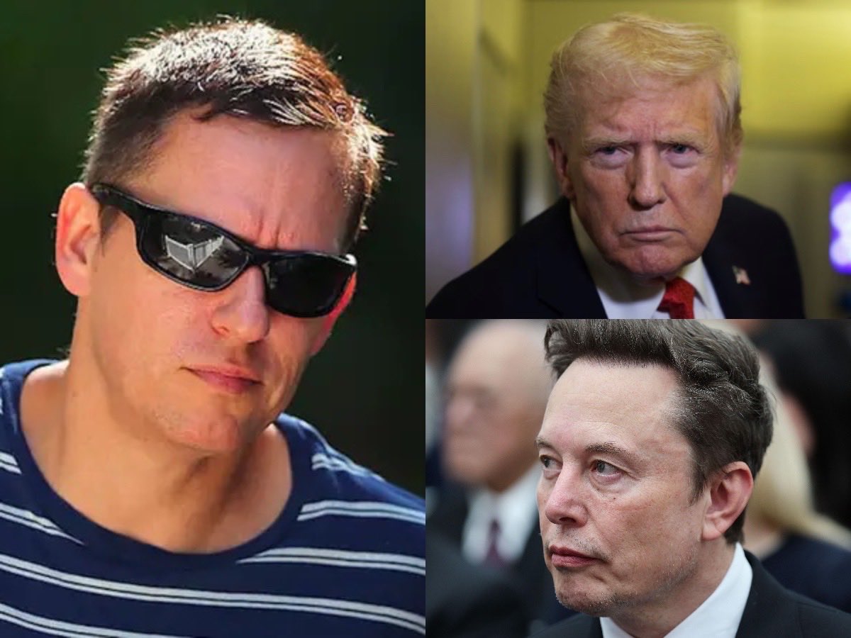 joni_askola's tweet photo. Oligarchy is dangerous because figures like Trump, Musk, and Thiel constantly put their personal and business interests ahead of the country. 

They have no problem betraying American interests when it benefits them https://t.co/bluSczOpIm