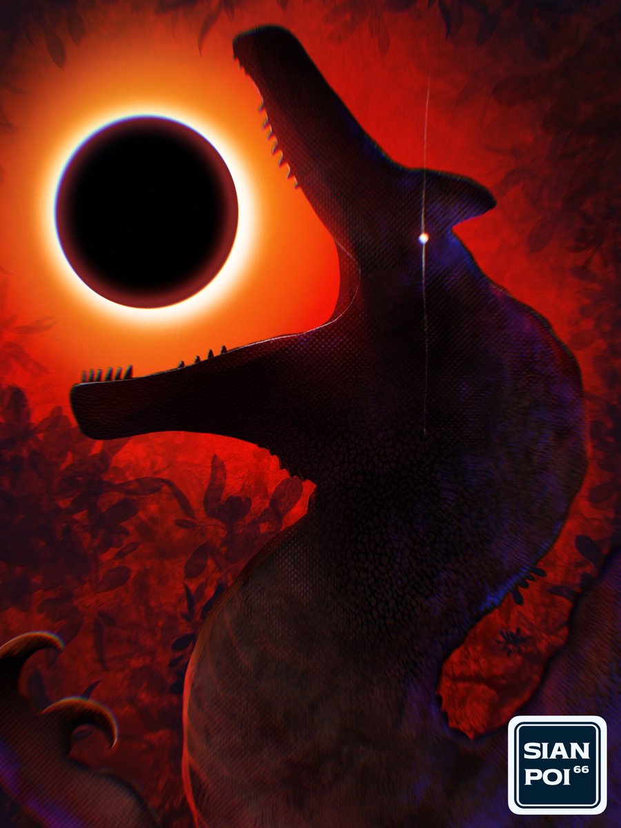 sian_poi_maru's tweet photo. When the sun is eclipsed above the ancient land of Egypt
The Sun Pharaoh shall rise once more

#spinosaurus #dinosaur #creaturedesign https://t.co/pRJZzEswFl