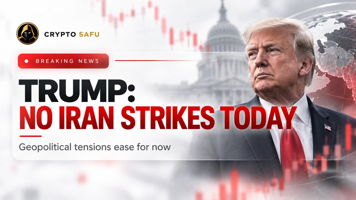 CryptoSafuHQ's tweet photo. 🚨 TRUMP: NO IRAN STRIKES TODAY 🇺🇸🇮🇷 https://t.co/6dRH7CDeWR