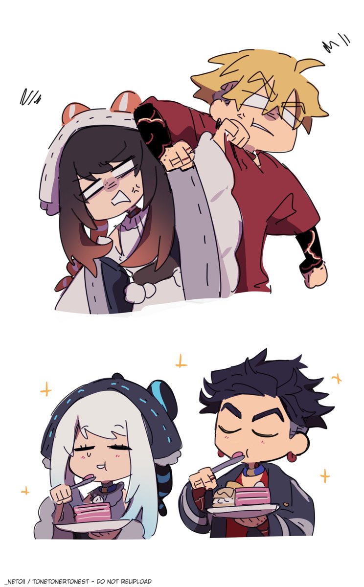 _netoII's tweet photo. cleaned up some doodles I had of amo and enjin (+ 2p au) https://t.co/DOCDfkrP9s