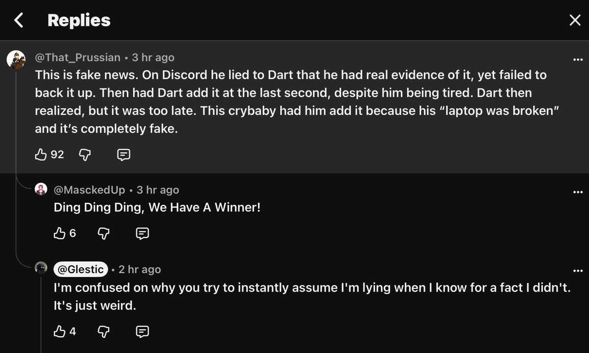 GamerXcommenta2's tweet photo. Dream Cheating Drama update: 

Glestic has responded to the claim of him faking evidence in his video and claims that DartSpark is the one lying and both him and Dream misunderstood his point https://t.co/n3WLDpRVt2