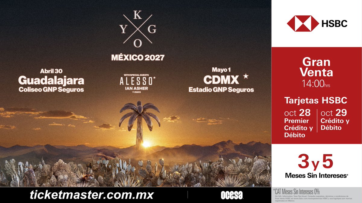 RevistaExt's tweet photo. .@KygoMusic vuelve a #Mexico en 2027; el 30 de abril desde el @coliseognp de #Guadalajara, y el 1º de mayo desde el @EstadioGNP de la #CDMX: https://t.co/RgmUnIvvEg https://t.co/al803NzKDG