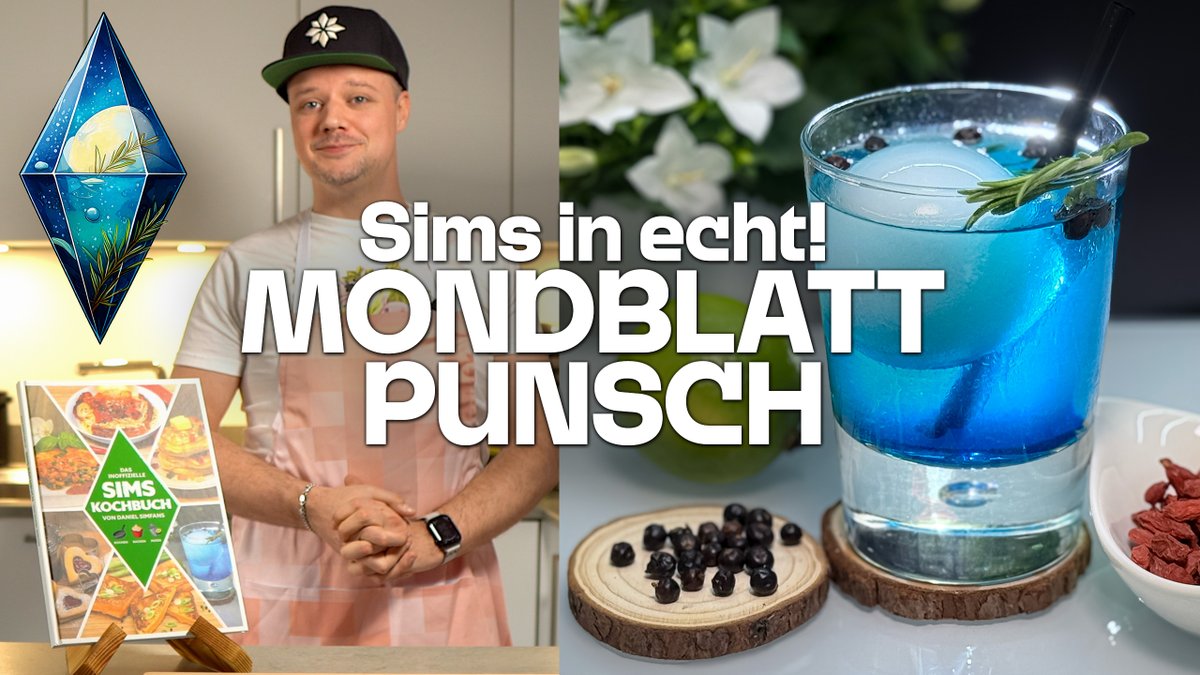 SimFans's tweet photo. Das zweite Kochvideo aus unserem inoffiziellen Sims-Kochbuch ist da! Der Mondblattpunsch, eine Waldkräuter-Superfood Komposition mit Vollmond-Eiswürfel: https://t.co/hiRNZpQmXI 
Alle Infos zum Hardcover und dieses Rezept als Download findet ihr auf https://t.co/FcrDRO8nAA https://t.co/jIQXKjjgfw