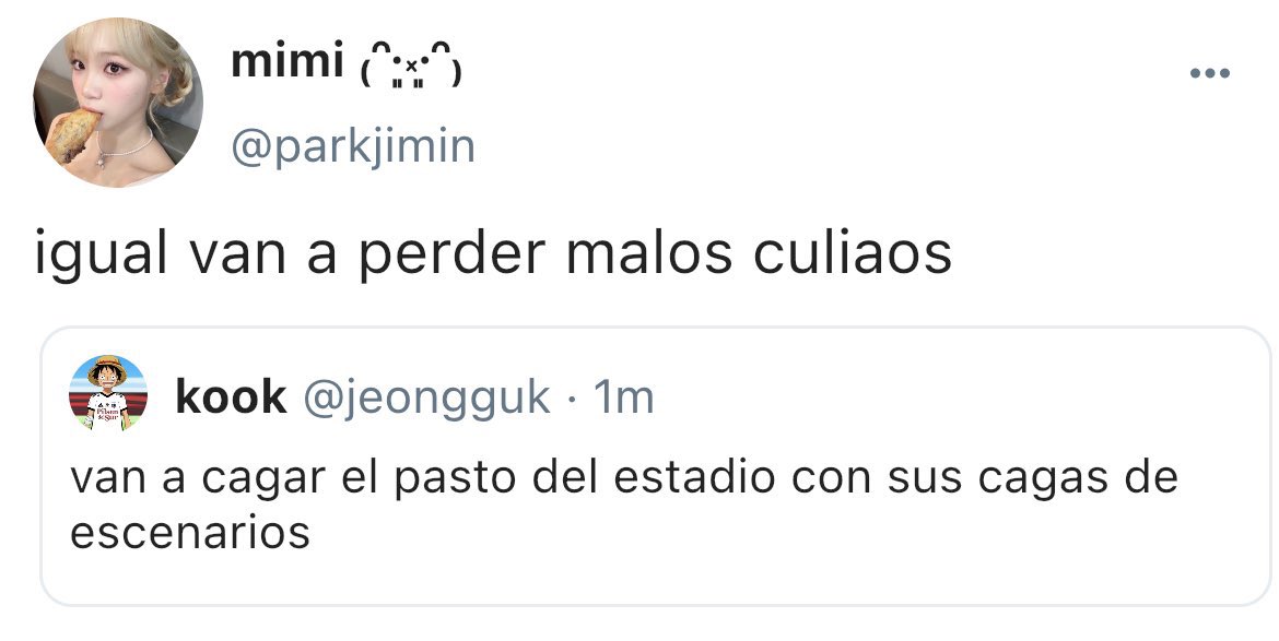 crucifixies's tweet photo. un au kookmin donde jungkook es fanático del colo, del anime y le gusta pelear por twitter

o donde jimin es fanático del kpop y no soporta a los fifas de twitter https://t.co/8Tk79HpbQL
