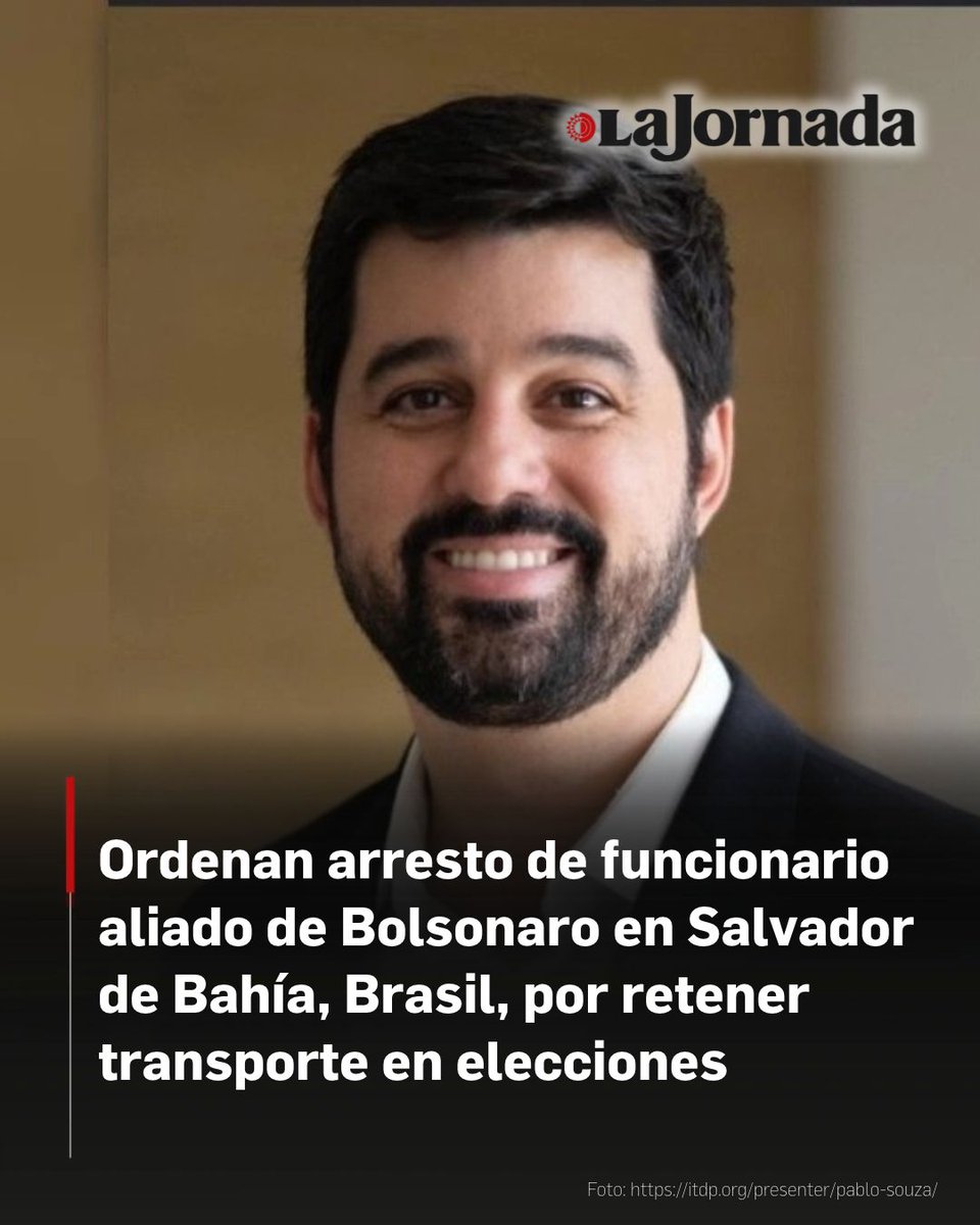 lajornadaonline's tweet photo. 🚨 🇧🇷 #Brasil | Un juez electoral de Bahía ordenó el arresto de Pablo Souza, el secretario de Movilidad de Salvador, la capital del estado. Al menos 75 autobuses públicos fueron impedidos de salir de las cocheras municipales durante la segunda vuelta presidencial.

El alcalde Bruno Reis, del partido União Brasil, aliado del candidato opositor Flávio Bolsonaro, culpó a los sindicalistas de colocar ilegalmente material del Partido de los Trabajadores en los vehículos de transporte público para justificar la medida.

Bahía es un bastión de Lula, cuyos votantes suelen vivir en zonas que dependen en gran medida del transporte público.

Lee más aquí 👇
https://t.co/PhAiz9hYTZ