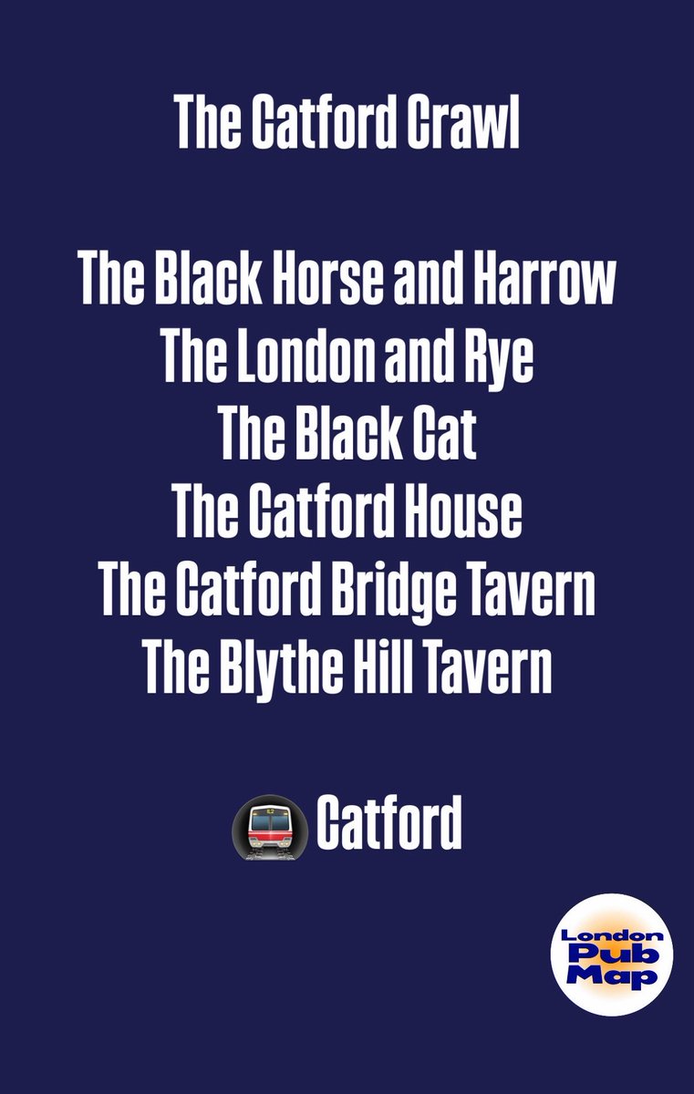LondonPubMap's tweet photo. The Catford Crawl

This crawl has a good mix of pubs that includes a shopping precinct boozer and one of the best Irish pubs in London. 

🚇Catford 

All pub info threaded in the comments below🧵#catford https://t.co/qEHhFLaB0J