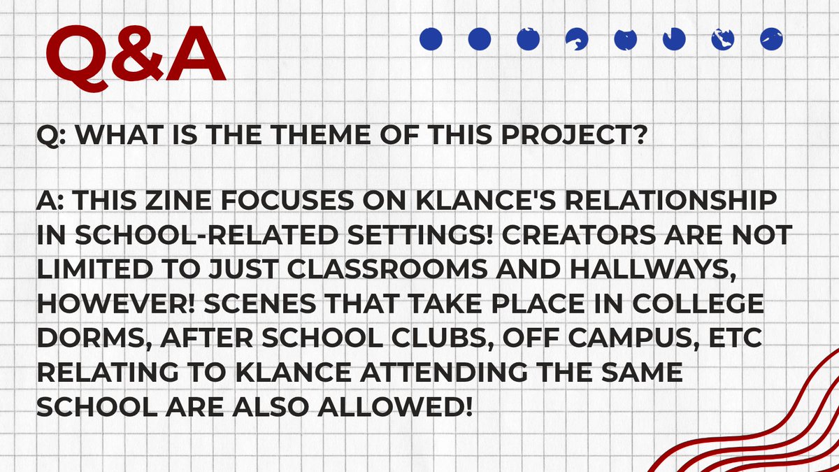 KlanceILY's tweet photo. ❤️ Q&amp;A 1 💙 

Q: What is the theme of this project?

A: This zine focuses on Klance's relationship in school-related settings! Creators are not limited to just classrooms and hallways, however! Scenes that take place in college dorms, after school clubs, off campus, etc (1/2) https://t.co/2CB4PsmaFn