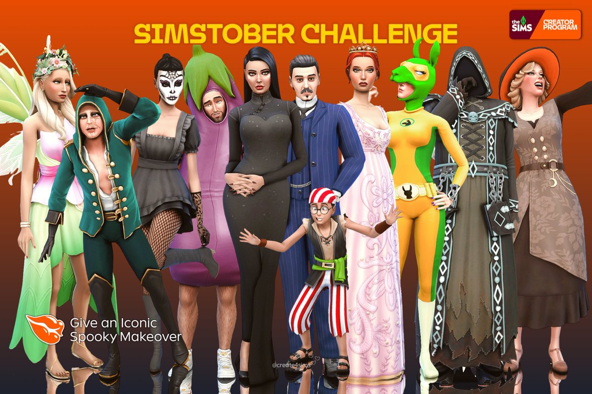 create4sims's tweet photo. Had to try at least ONE #simstoberchallenge , so I gave not one, but a whole bunch of Sims iconic townies an halloween spooky makeover! 👻

Which makeover is your fave? And can you guess which Sim is dressed as the Grim Reaper? 💀

#TheSims4 @thesims #sims4 #simspartner https://t.co/Izoi0CJICU