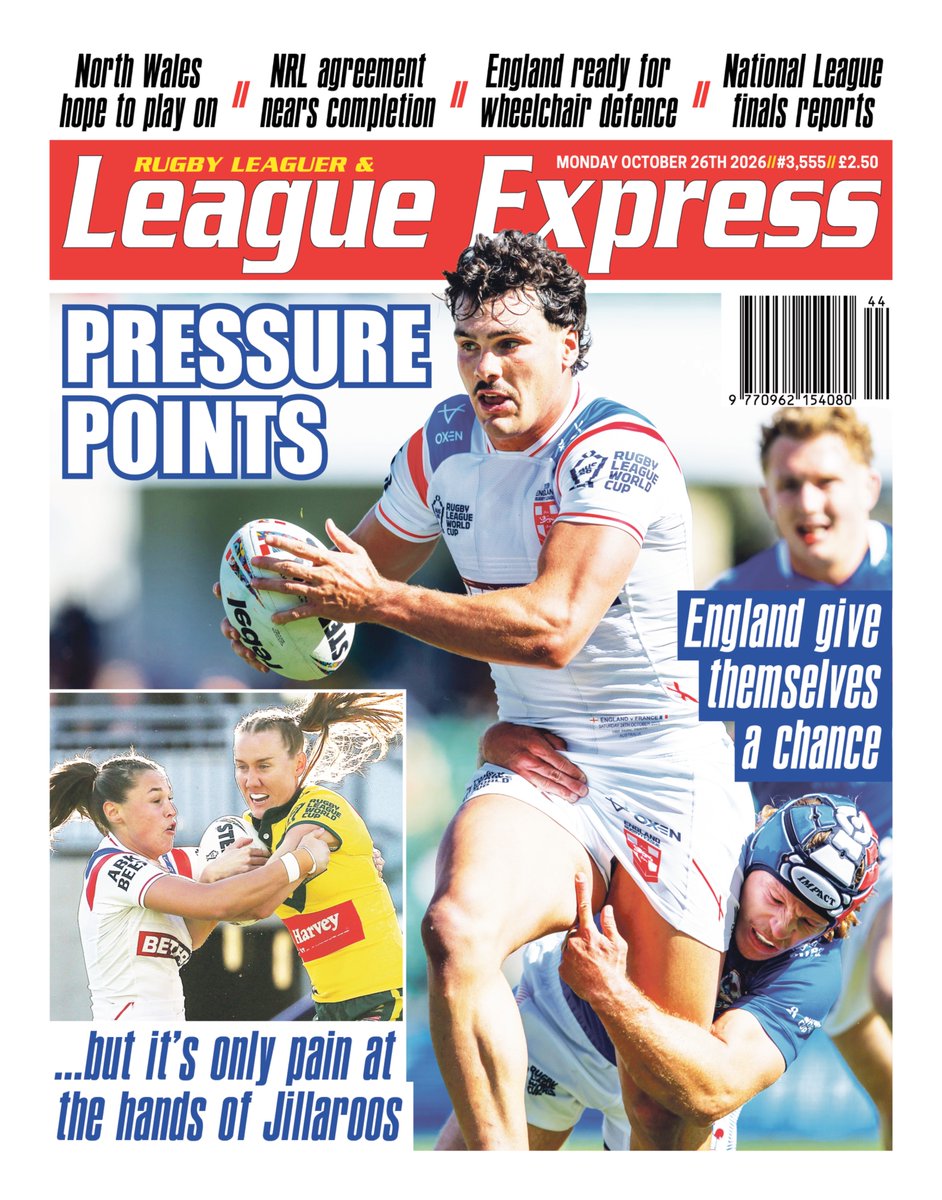 leagueexpress's tweet photo. 🏴󠁧󠁢󠁥󠁮󠁧󠁿 Catch up on all the latest World Cup action in this week's issue of League Express.

👉 Get in shops or digitally at https://t.co/WHaFC54bHx https://t.co/zrI2jxe7gL