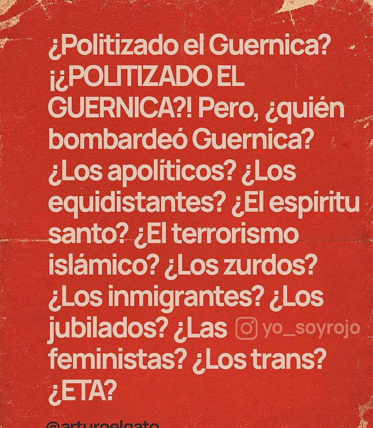 rougarsanchez's tweet photo. @cayetanaAT @paconunez_ Tu eres tonta y sinverguenza.
Picasso no os podía ni ver.
Politizado el Guernica dice…… https://t.co/ImbQ7zpSho