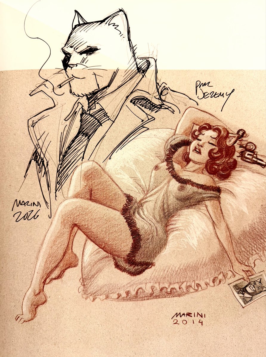 Marini_Comics's tweet photo. BLACKSAD and Friends. Commission sketch https://t.co/vaAd97nhQn