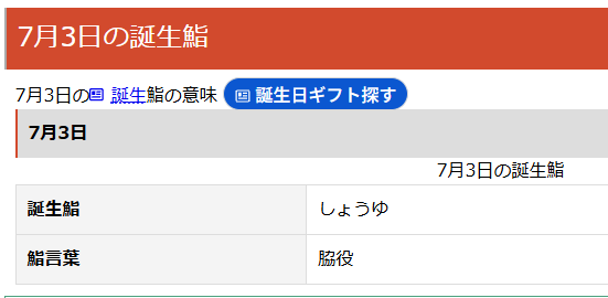 surumelth's tweet photo. ”誕生寿司”ってのがあるらしくヘラヘラ笑いながら自分の誕生日調べたら、あまりにもな物がでてきてちょっとショックが隠せない。 https://t.co/lV9e55BwfW