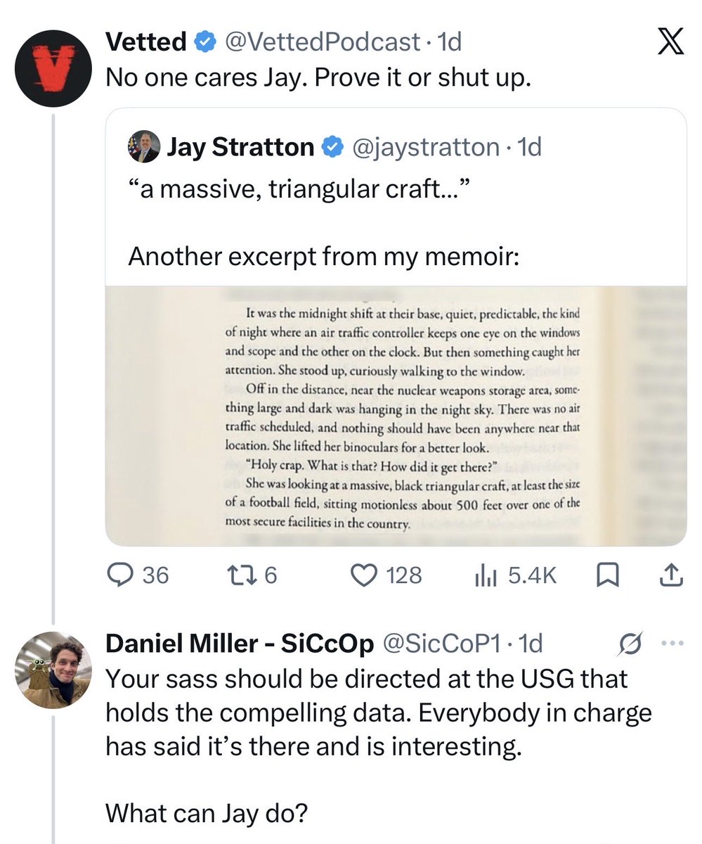 MrHustleMCR's tweet photo. Devout alien believer and White Knight Protector for #UFO grifters races to protect @jaystratton

Stratton believes a werewolf followed him home, and says he chased an alien away from his house.

@SicCoP1 won’t ever call that out for being nonsense…because he believes it.
#ufotwitter