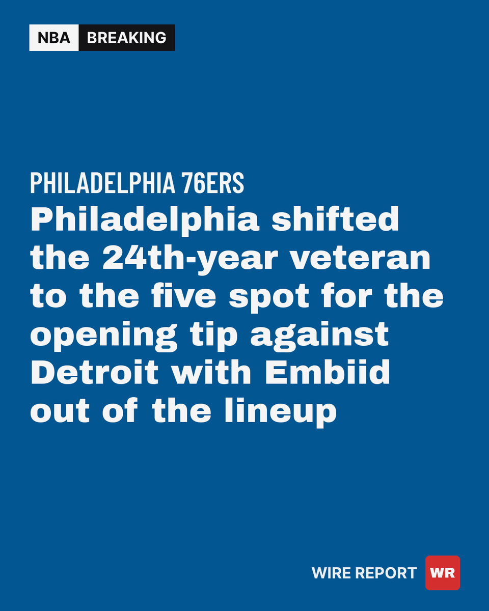 WireReportNBA's tweet photo. LeBron James starts at center for 76ers against Pistons. Joel Embiid sits out Sunday's matchup for rest. https://t.co/Q6dt6U8GwD