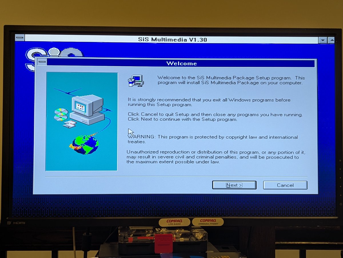RetroTechChris's tweet photo. Next up was video.  This system has SiS 6326 video, but the support for Windows 3.1x is strong! https://t.co/Xkw4jstyAU