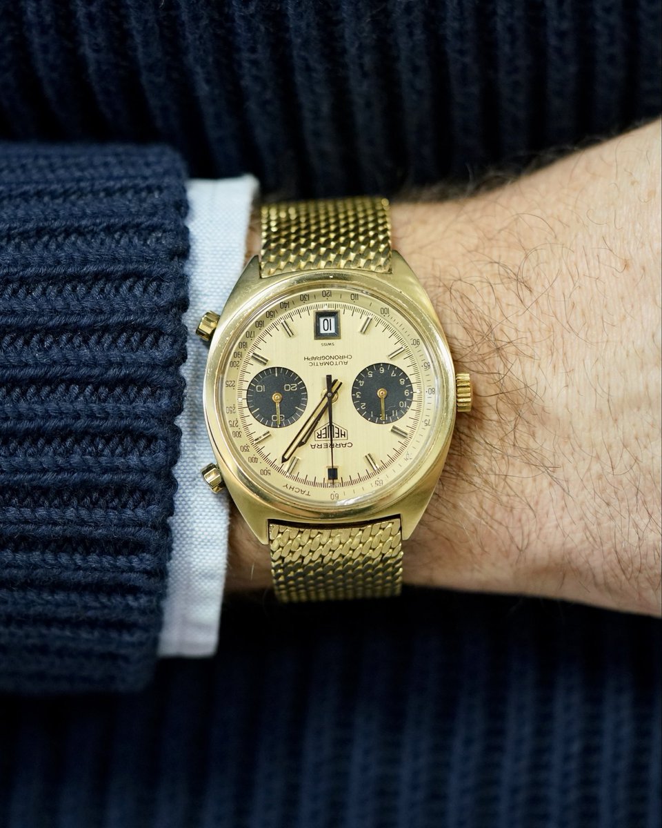 ericwind's tweet photo. Heuer was my first love in the world of vintage watches and great vintage Heuer chronographs always “spark joy” when I hold them and see them. It has been a joy to share my passion for vintage Heuer watches with Charlie Dunne over the years and I was excited that Charlie could attend the Heuer Collector Summit this year in La Chaux-de-Fonds after I attended it two years ago. Please enjoy take a full look at the photo report on https://t.co/TvelIDxarN