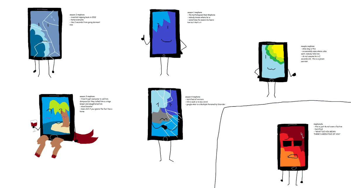 ilovemephone's tweet photo. i always wanted to make a sys mephone au but never got the chance cause everyone already did it. now i realize how to do it - every season is a different alter https://t.co/Q5eYuXv8Cu