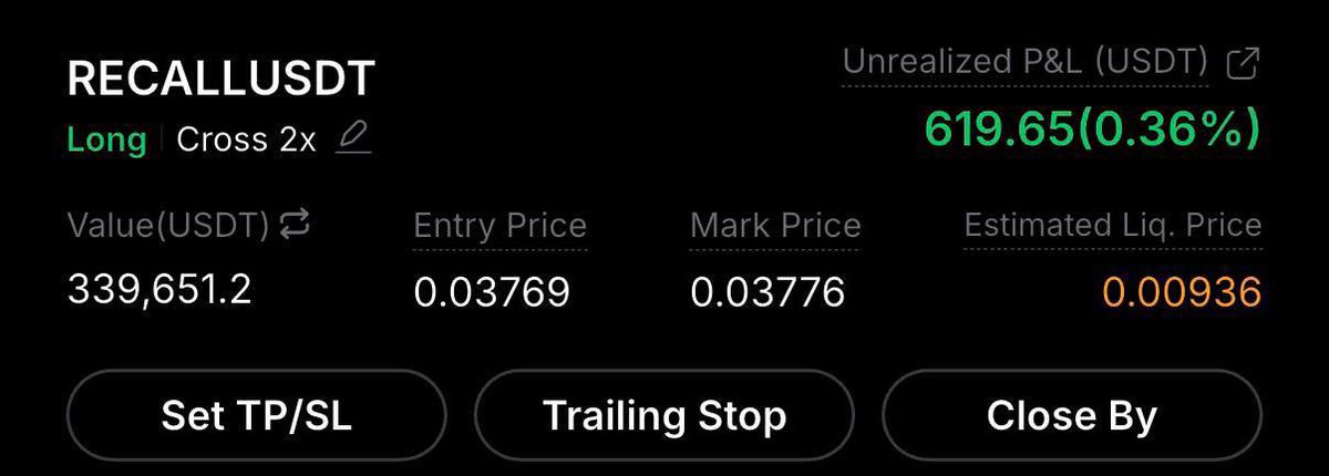 Entar_Uranus's tweet photo. $RECALL | $339K longed.

https://t.co/ueVWJqYKn8

#ZIG #PENGU #ORCA #ZRO #PONS #STONK #ENA #NEAR #ONDO #BTC #QNT #SOL #RENDER #PRL #SUI #Invest #Crypto #Trade #Signals #ETH #Investment #Cryptocurrency #cryptotrading https://t.co/nUgSk3qt78