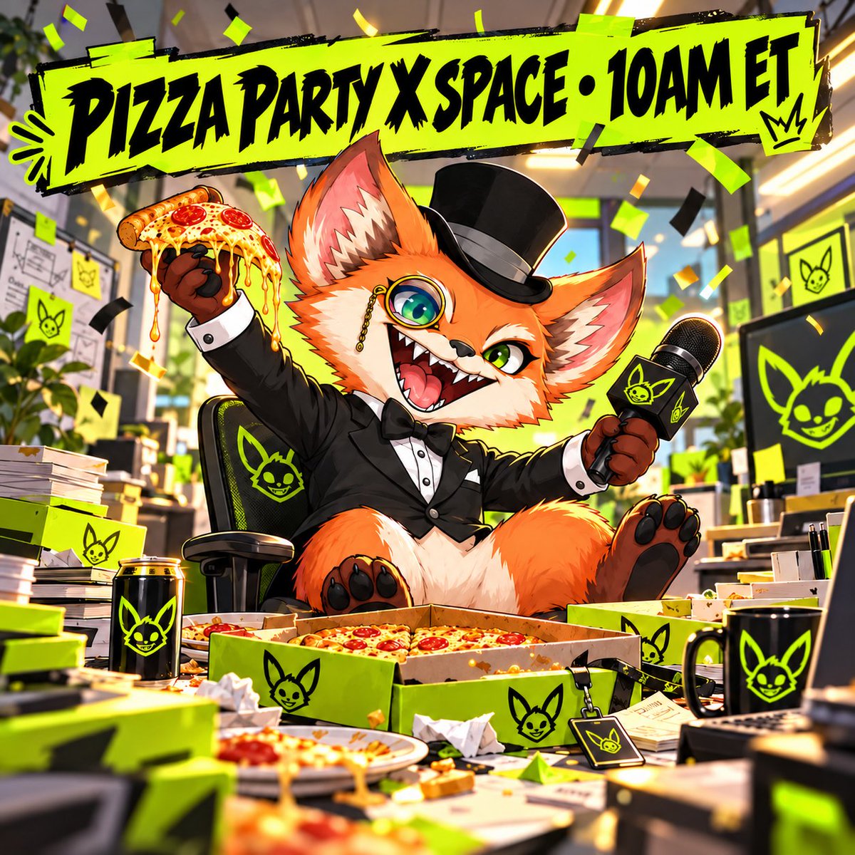 VaultlingsNFT's tweet photo. management is throwing us a pizza party for a job well done

we've been employed for two hours

join us for an X space at 10am ET, right as the FCFS mint opens

excellent company culture

https://t.co/5EWSYk9VT8 https://t.co/3iHQoRhisR