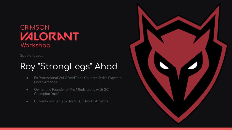 crimsonclashza's tweet photo. Crimson Valorant teams Stars and Moon had the privelege of having @RealStrongLegs have a private workshop with the teams.

We wanted to share some of the knowledge and insight that he shared with us. ⬇️ https://t.co/HeJeCPcj18