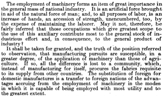 PalmerLuckey's tweet photo. Alexander Hamilton fought anti-automation and pro-import arguments in the 1700s that hardly differ from the modern day. https://t.co/BLmQgCfKNk