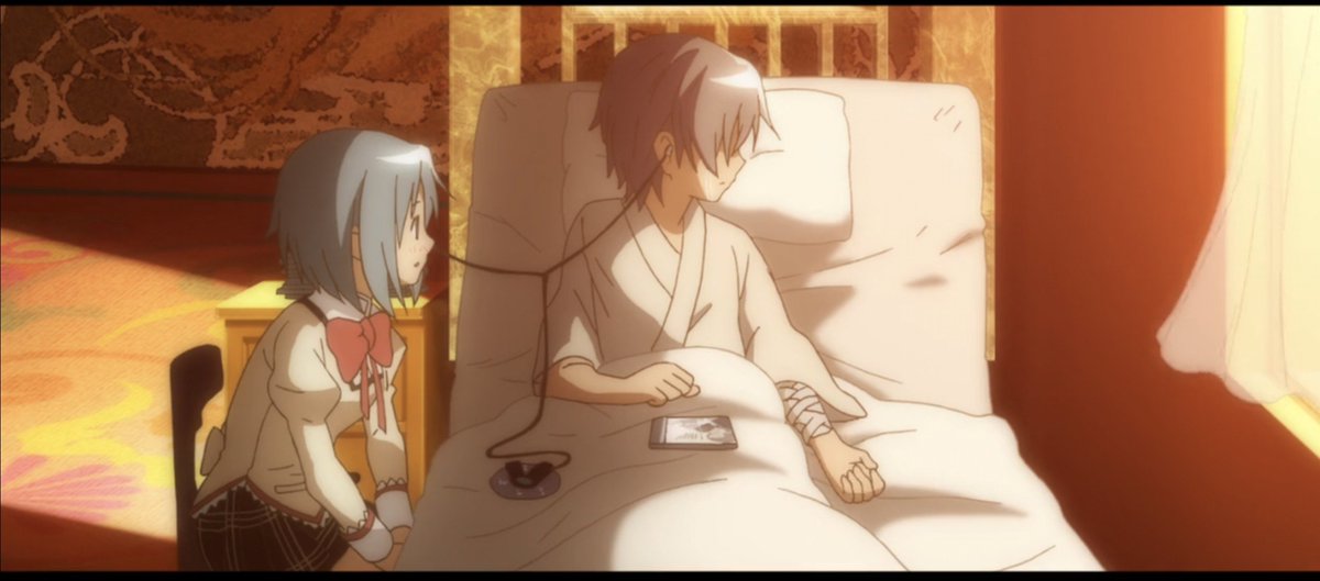 _sirS3LENE's tweet photo. Madoka Magica EP3, what a terribly disturbing ending, I wasnt expecting things to turn this dark so early....😨 A rather slow start to the ep with some flashes from Sayaka's situation and revolving around the choice of wish to become a Magical Girl with some clashes between Mami and Homura. But oh my goodness, Mami san is no more? Guess it was a necessary evil to introduce us to the actual adversaries of being a Magical Girl plus kudos to how emotionally the show was developing the character of Mami and right at the cusp of her gaining some happiness, the shows brings a cruel end to her arc. I'm having chills rn but on the brighter side Homura san is soo cool....🥰 @LordA36 like you had said, the ending has changed and now it's that creepy score which was used in the first sequence of  episode 1.