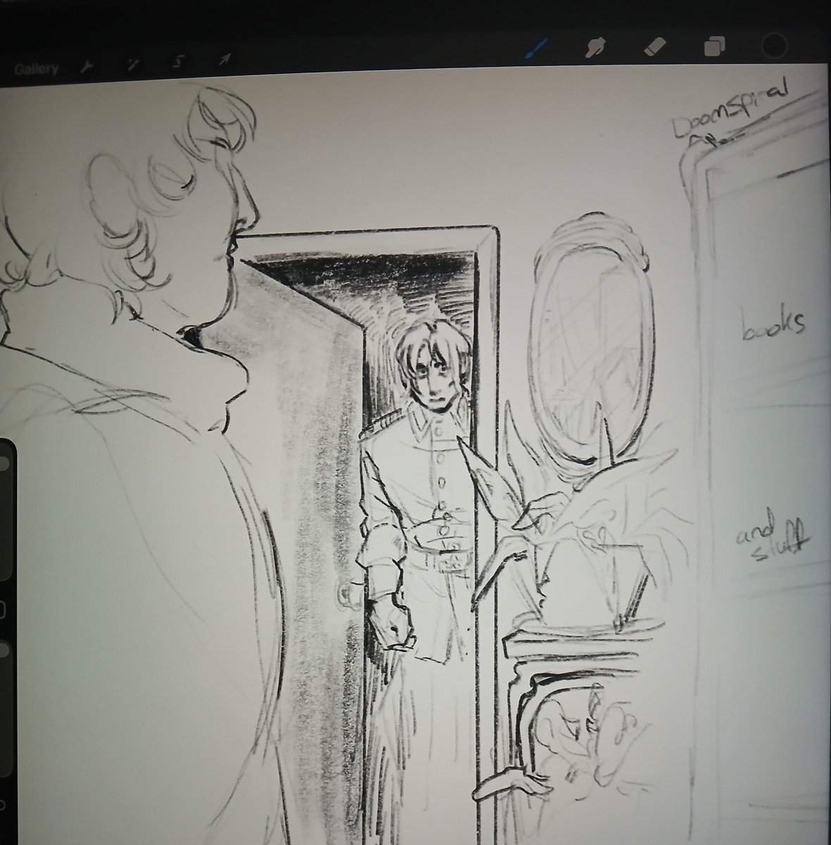HWSdoomspiral's tweet photo. doodling for my own fic (the killing fields, almost done with ch 17) https://t.co/46fMCxArhH