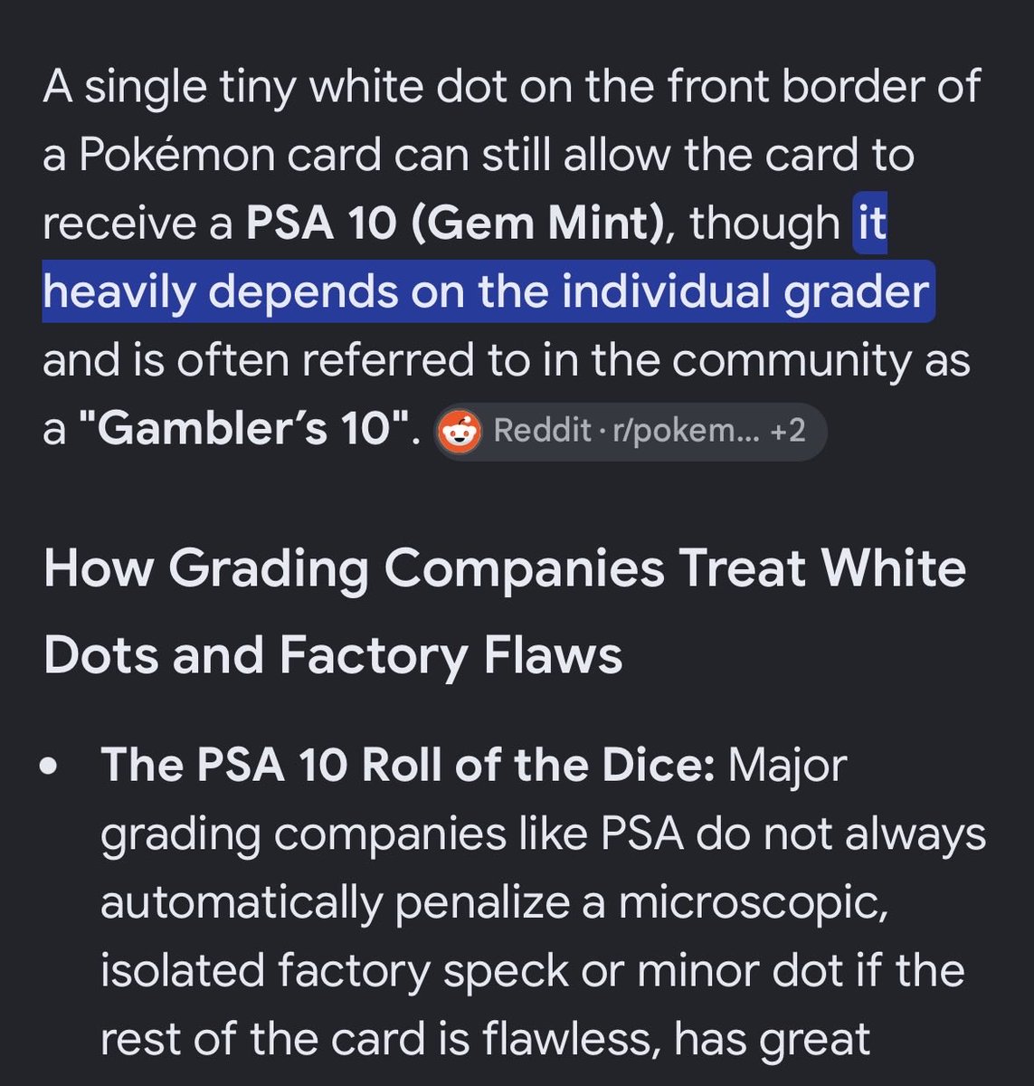 reaptcg's tweet photo. @archie0101010 @Dragonite777R Might not affect grade just like a print line but you’d know better you work for a grading company right https://t.co/kuTVX1SzsC