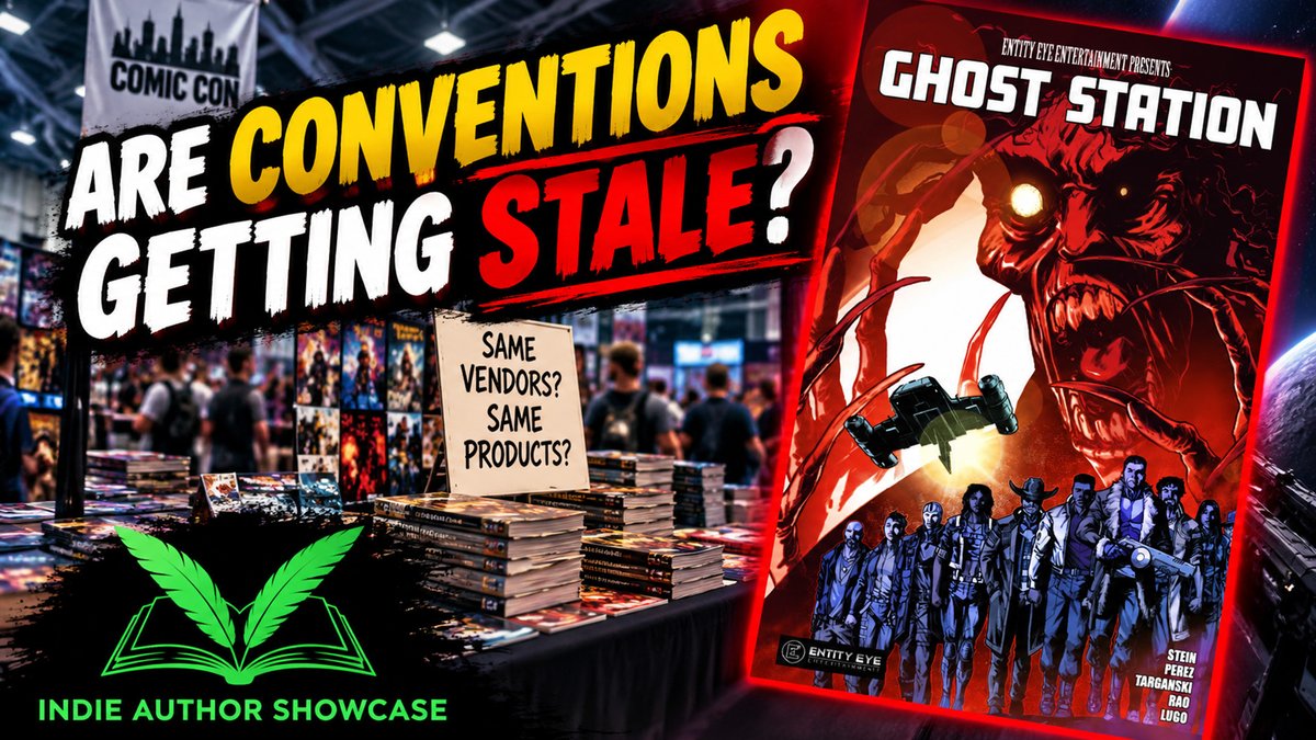 SpectralInk's tweet photo. 🎪 Are conventions getting stale? Same vendors, same products!

PLUS: 👻🚀 GHOST STATION, a sci-fi horror graphic novel!

▶️ https://t.co/hZJwZwp51A
🎧 https://t.co/RuqRO1BVr9
🎙️ https://t.co/mYhtDTF5kH
#IndieComics #GhostStation https://t.co/KcK3PY2JL7