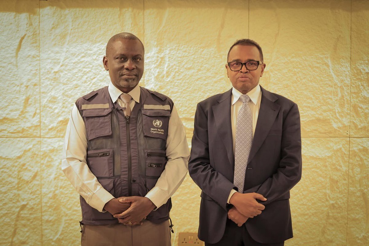 karamagih's tweet photo. A warm welcome in Garowe marked my first visit to a Federal Member State of Somalia as @WHOSom Representative. I am grateful to Puntland’s Minister of Health, H.E. @FaroleJr, and the Ministry of Health team for their warm welcome and constructive engagement. 

Today our discussions focused on strengthening health systems, building the Ministry’s capacity, and advancing shared health priorities to improve health outcomes for communities across Puntland. Working closely with Federal Member State of Somalia health authorities is essential to building resilient health systems and delivering better health outcomes for all. @MOHPuntland @WHOSom