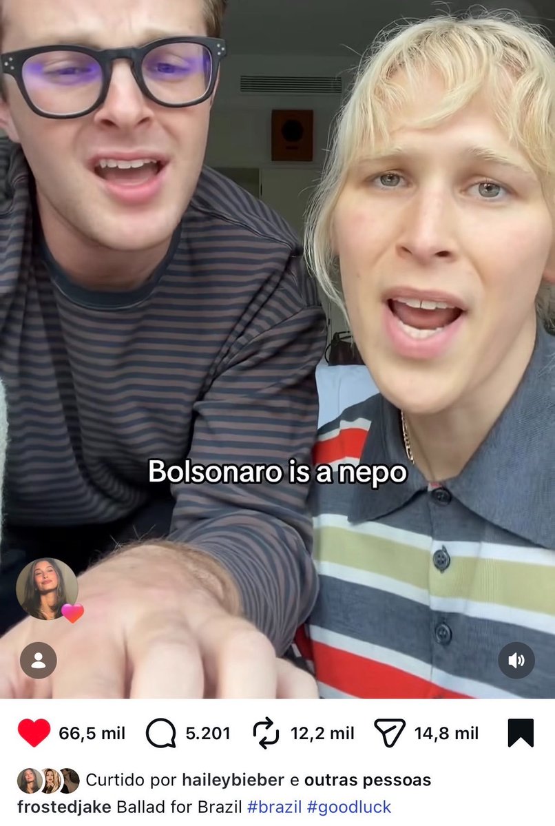 intentisons's tweet photo. a hailey tá perdendo seguidores no instagram e resolveu dobrar a aposta, não só curtir apoios ao lula como atacar o bolsonaro KKKKKKKKKK RAINHA!! https://t.co/4EUBAuOuUU