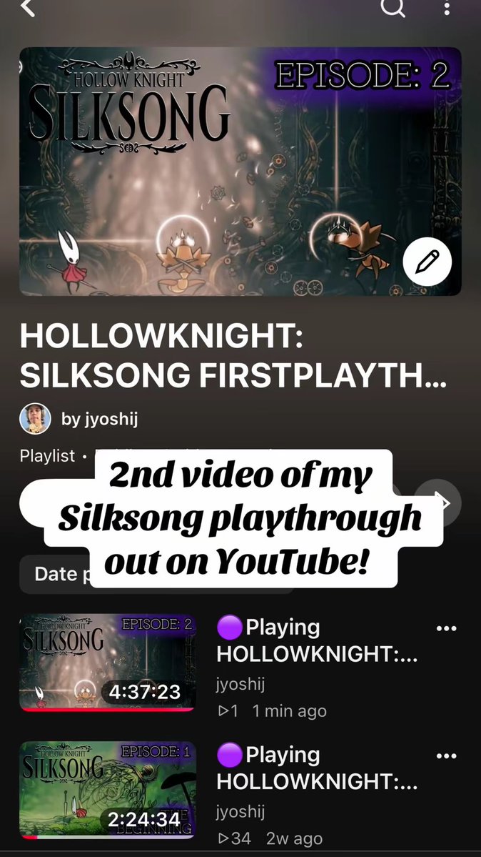 jyoshij25's tweet photo. Another Silksong Episode out on YouTube! 

🎥@JYOSHIJ Live Daily! 
Twitch | Tiktok | Youtube | Instagram

🌳Links in my bio &amp; on Linktree: https://t.co/milP0MNVo3 https://t.co/GZYgcQDH1R
