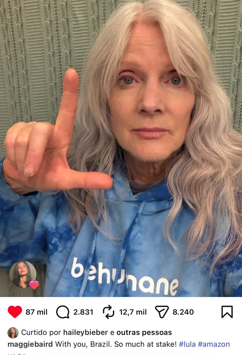 intentisons's tweet photo. a hailey tá perdendo seguidores no instagram e resolveu dobrar a aposta, não só curtir apoios ao lula como atacar o bolsonaro KKKKKKKKKK RAINHA!! https://t.co/4EUBAuOuUU