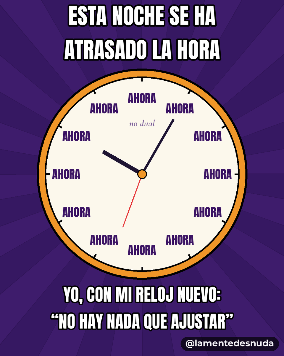 lamentedesnuda's tweet photo. Una hora más de sueño y el ahora sin enterarse. ¿Ya has cambiado todos los relojes de casa? https://t.co/mszSmqReyS