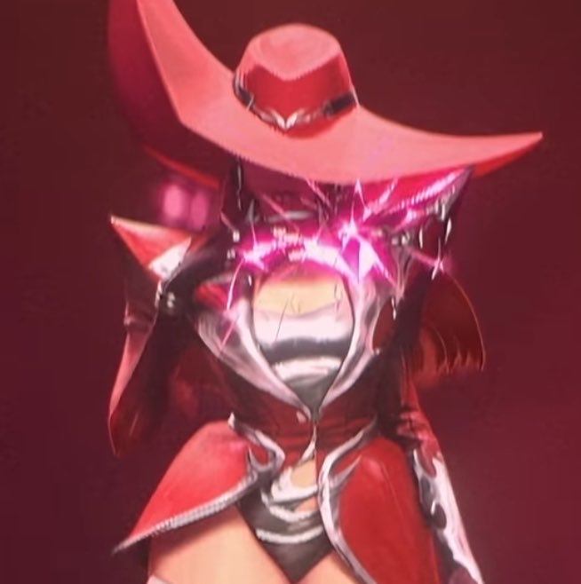 luxnoira's tweet photo. the hat being used to shadow her face and make her look intimidating/eviler https://t.co/mBbv2sa4Lp