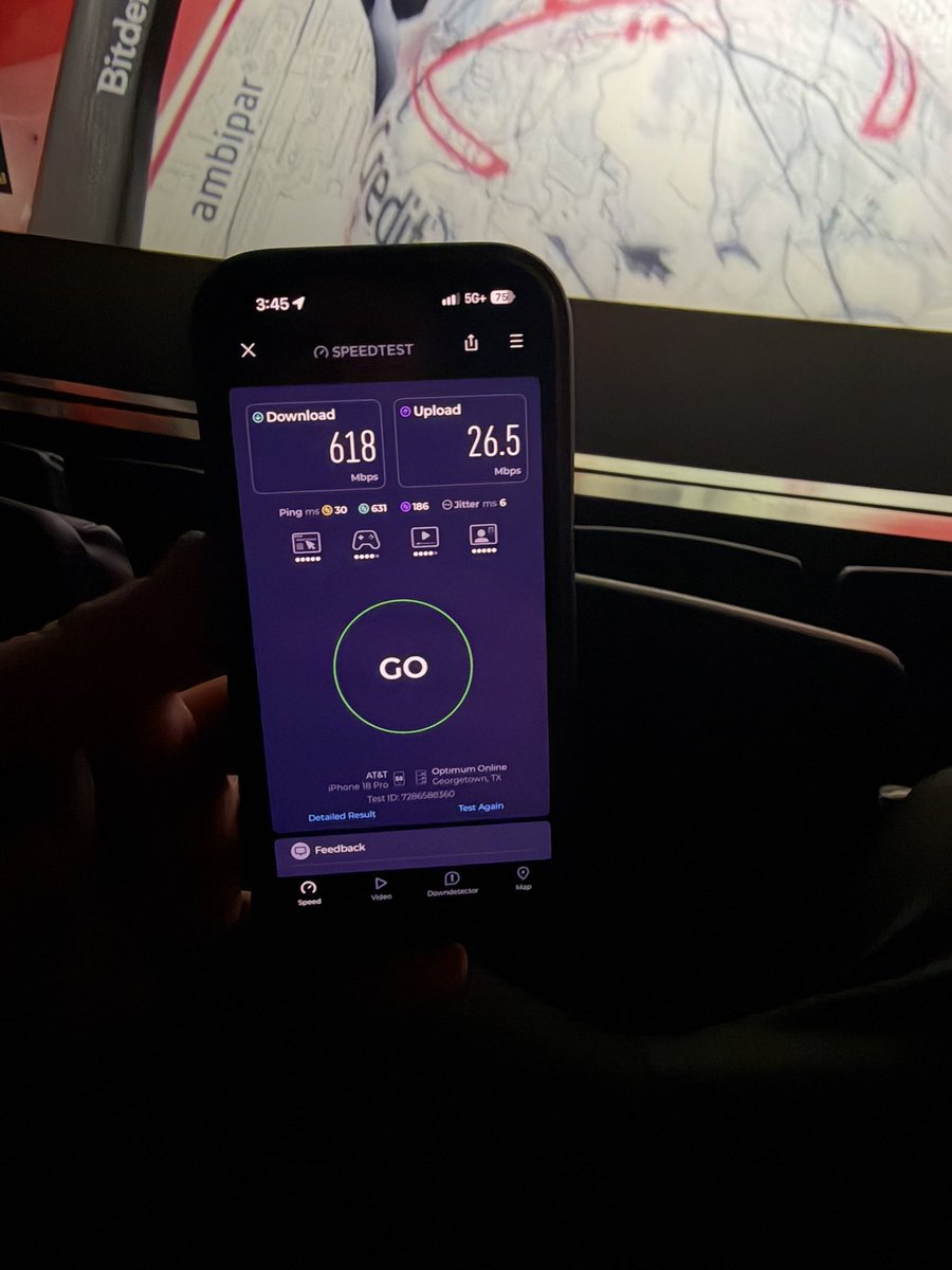 Techlife32's tweet photo. Watching the United States Grand Prix in Austin, Texas, on one of the largest IMAX screens I have ever encountered. All carries with me. $TMUS $VZ $T #f1jp #AustinTx  #18pro https://t.co/XfhwtdJxKT